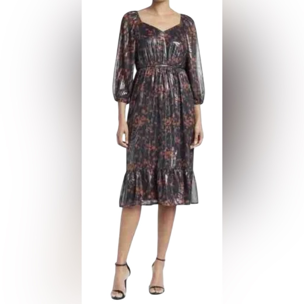 COLLECTIVE CONCEPTS-Square V-neck Dress- Size: Medium-Color: Black/Red-NEW!!